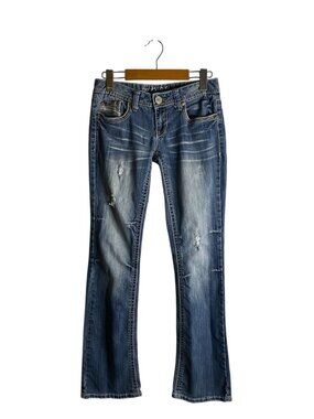 Y2K Amethyst Series 31 Junior Girl's Distressed Bootcut Denim Jeans